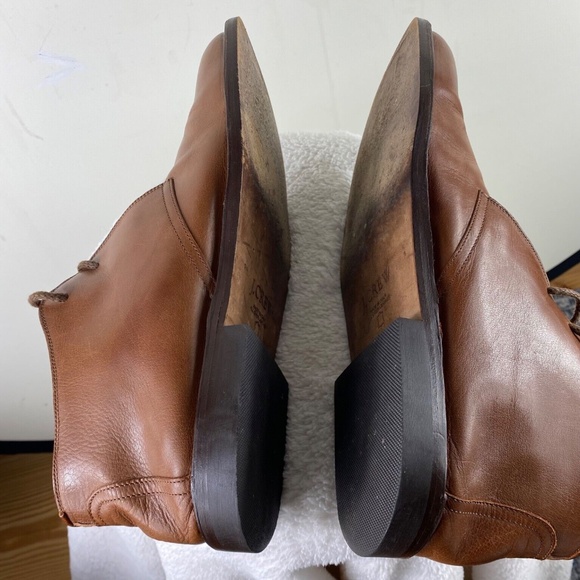 J. Crew Italy Mens Sz 12 Chukka Ankle Boots Leather Brown Lace Up - Picture 6 of 9